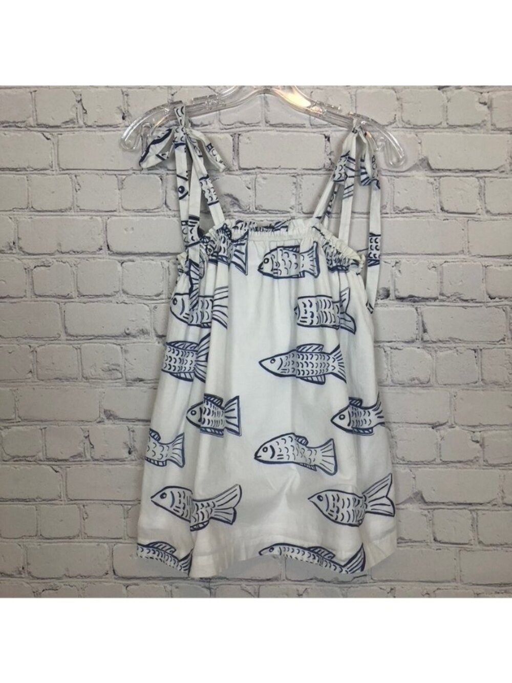 Brooke Wright White Tank Fish Print
